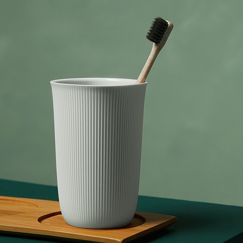 漱口杯家用北欧简约牙杯情侣杯子刷牙杯口杯牙刷洗漱杯牙刷杯牙缸 三维工匠 2个装（灰+白）