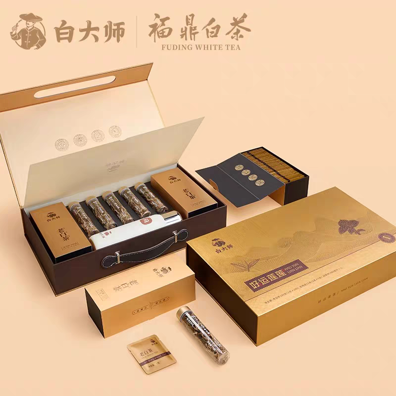 白大师好运连连寿眉福鼎白茶袋泡茶礼盒 茉莉迎珍礼盒装 好运连连礼盒装200g高清大图