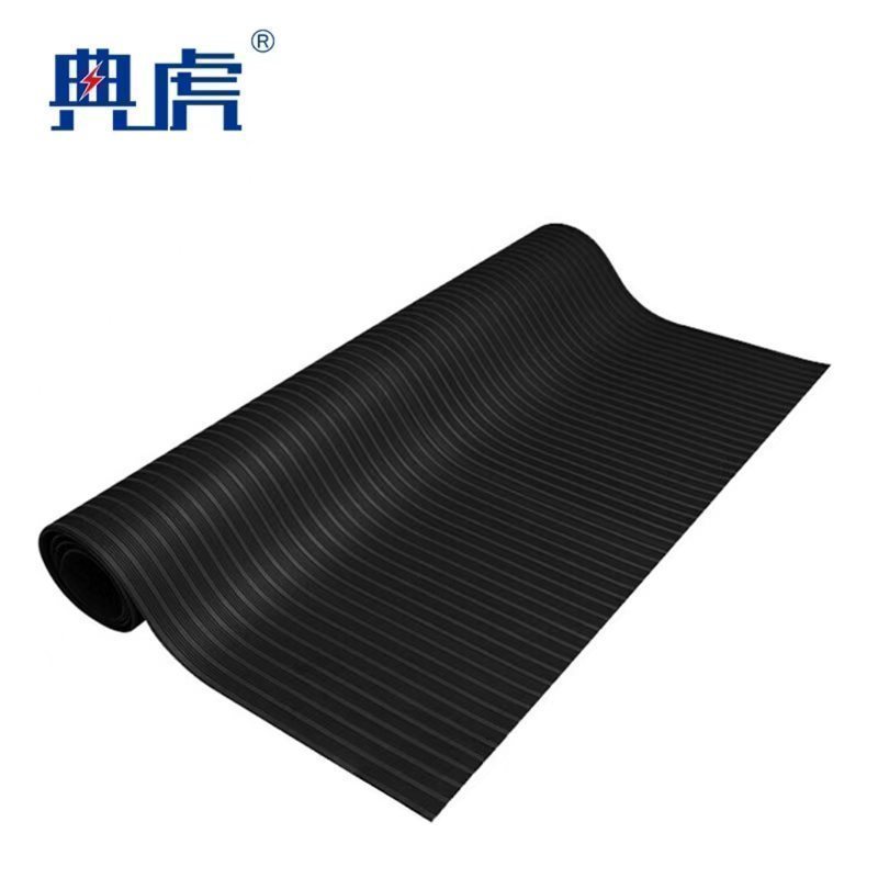 典虎 绝缘垫 黑色条纹 10kv 10米*1米*5mm 卷高清大图