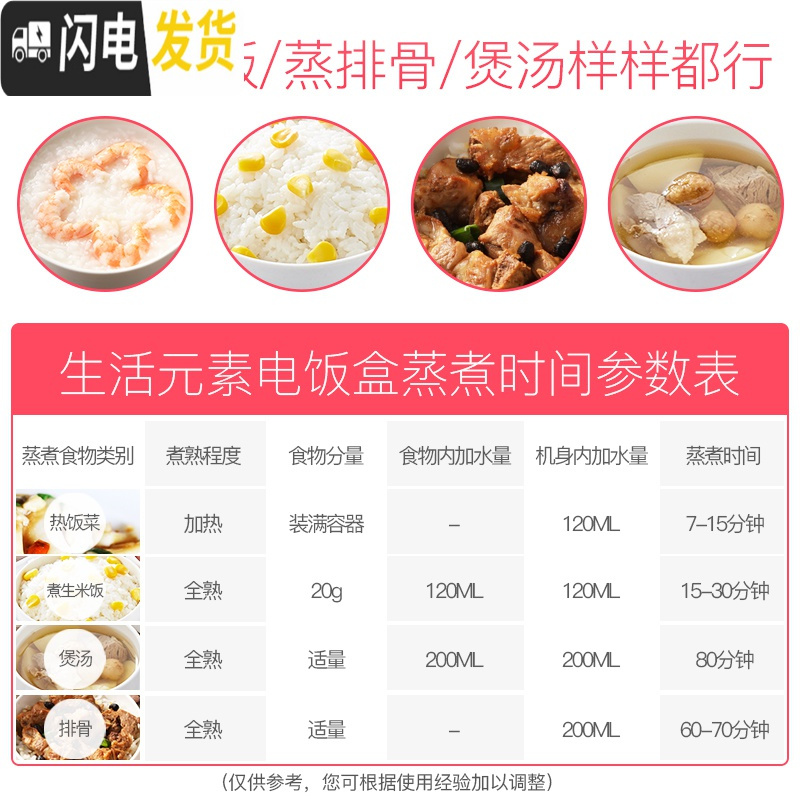 三维工匠办公室电热饭盒单层可插电保温加热蒸煮便当盒