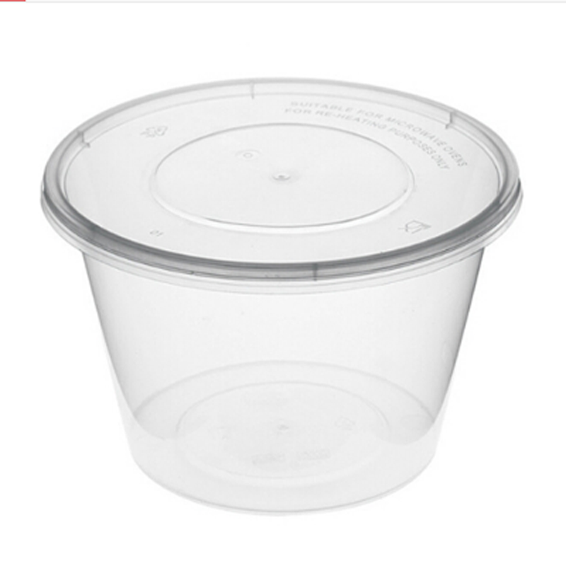妙洁一次性1000ml圆形透明餐盒无