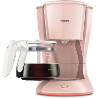 飞利浦（PHILIPS） 咖啡机 HD7431/30 家用型智能科技美式滴漏式半自动咖啡壶 粉色塑料机身