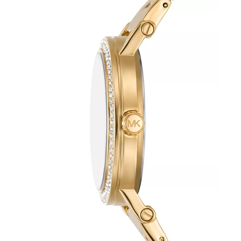 Michael Kors 女士金 tone 合金防水石英表 mm 黑盘镶钻表圈 minimalist 大方高清大图