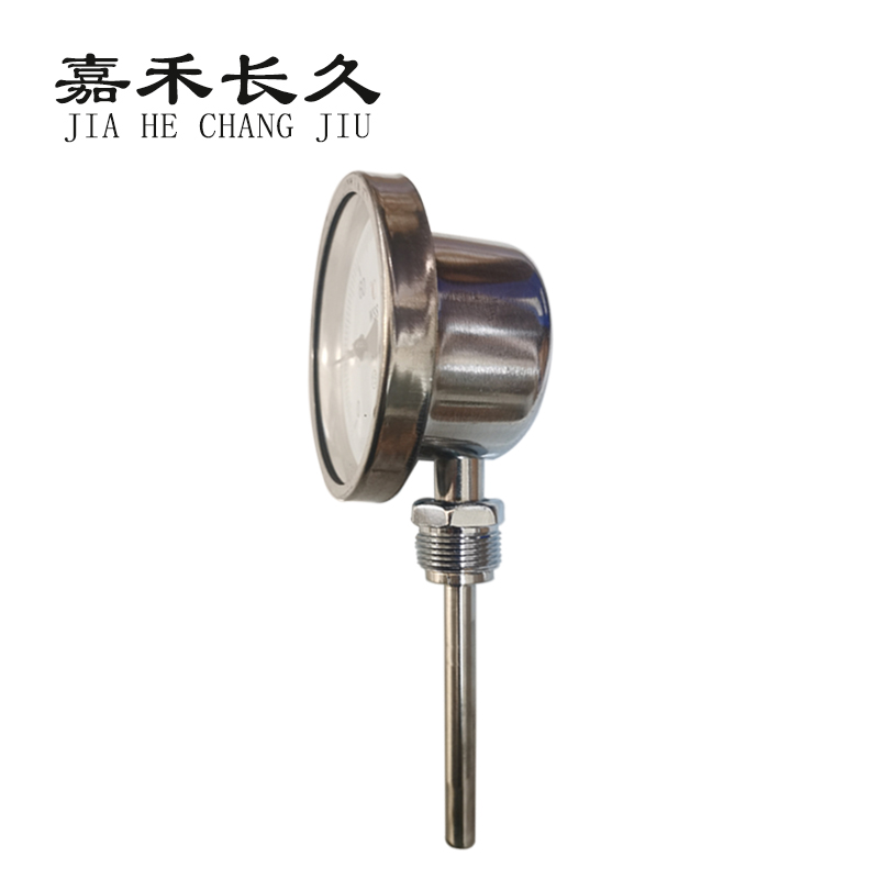 嘉禾长久/双金属温度计 径向/WSS411 0-100度 杆长100MM/块高清大图