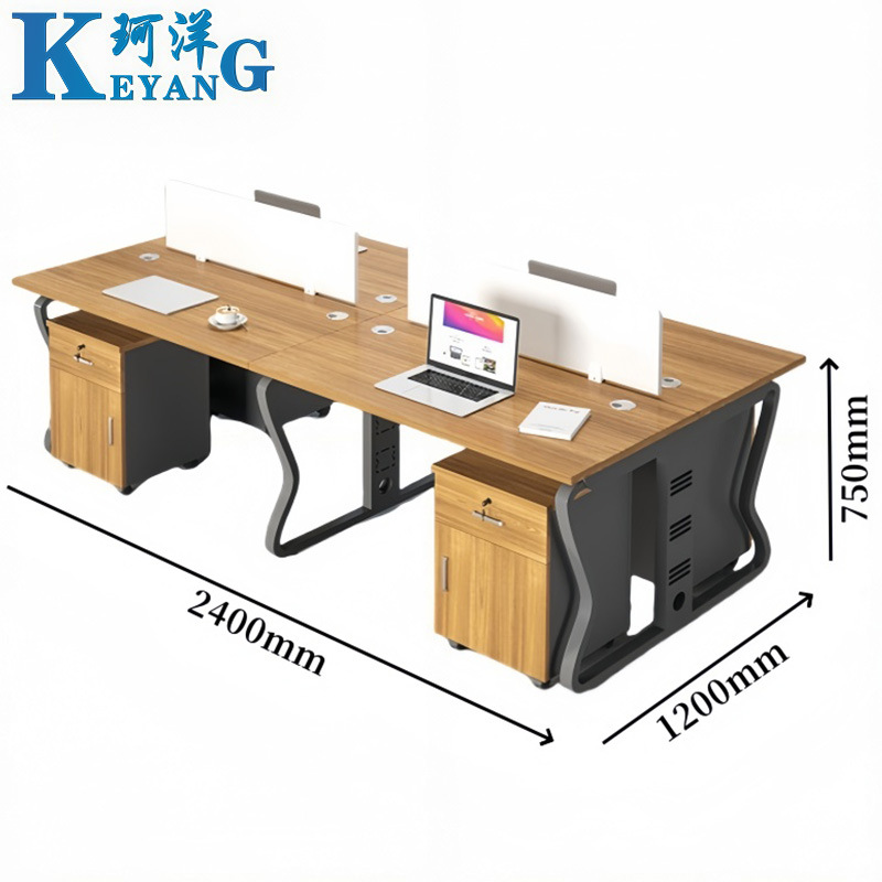 珂洋 屏风办公桌 四人位含柜 套高清大图