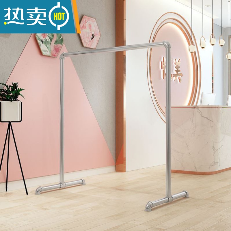 敬平不锈钢晾衣架落地阳台单杆式衣架晒衣架室内挂衣架晾衣杆阳台折叠 长2.0米双层加固款(伸缩范围1.4-2米) 中高清大图