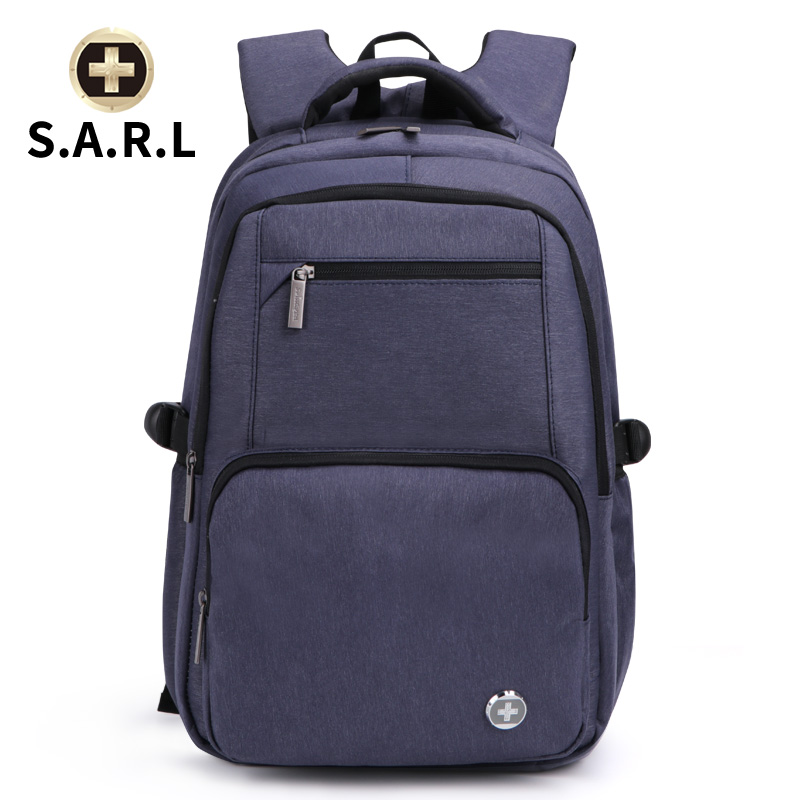 S.A.R.L瑞士双肩电脑包15.6英寸商务休闲旅行包双肩背包男女通用SW-58009 灰色高清大图