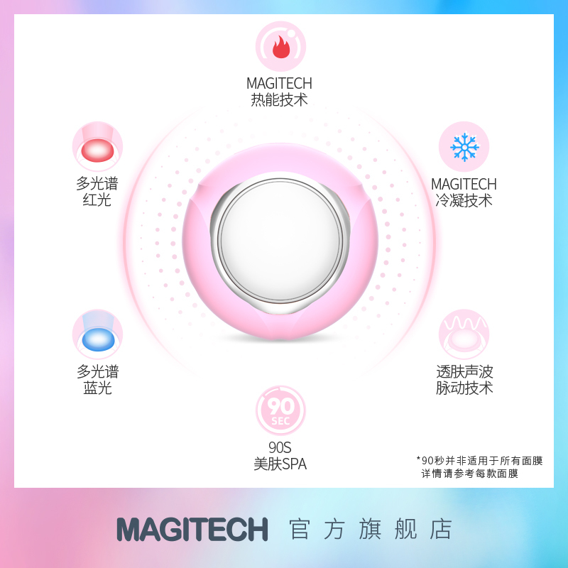 magitech美技红蓝光面膜女补水保湿小v脸光子嫩肤洁面脸部美容机导入仪器