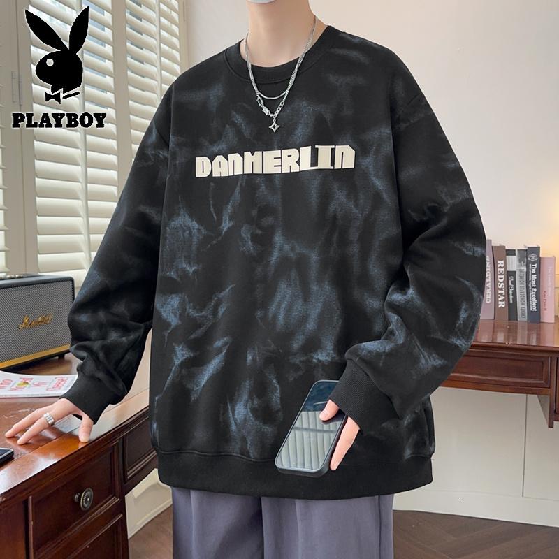 花花公子新款高品质卫衣男青少年2025秋装学生个性印花流行宽松港风外套棉男生帅_771高清大图