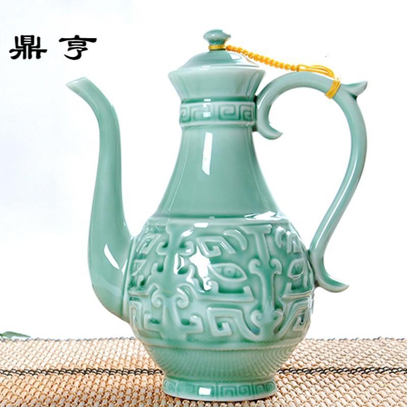 鼎亨包邮古典小酒壶白酒杯酒盅中式复古陶瓷分酒器烈酒壶家用仿古