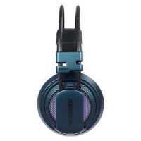 西伯利亚(XIBERIA)V10 电竞游戏耳机头戴式7.1声道重低音7彩发光电脑有线耳机耳麦 蓝色