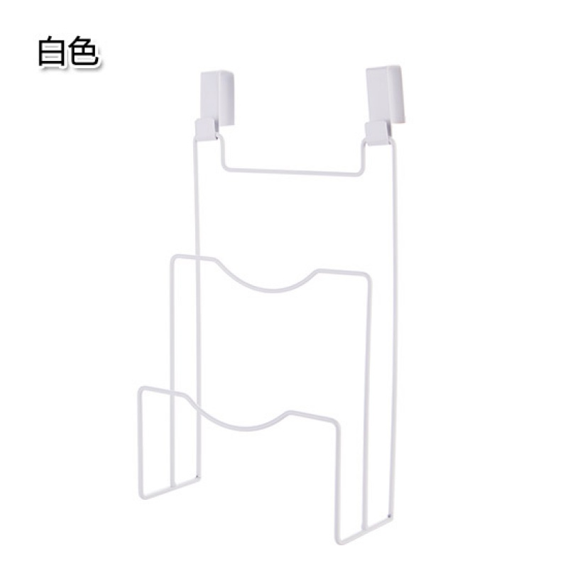 厨房背挂式锅盖架家用免打孔壁挂砧板收纳架多功能铁艺菜板架收纳层架三维工匠 白色