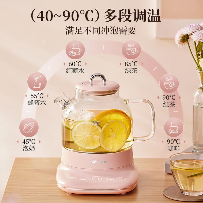 小熊(Bear)迷你养生壶养生杯 电炖杯电热杯煮花茶壶烧水壶办公室杯子玻璃花茶壶0.8LYSH-F08E1高清大图