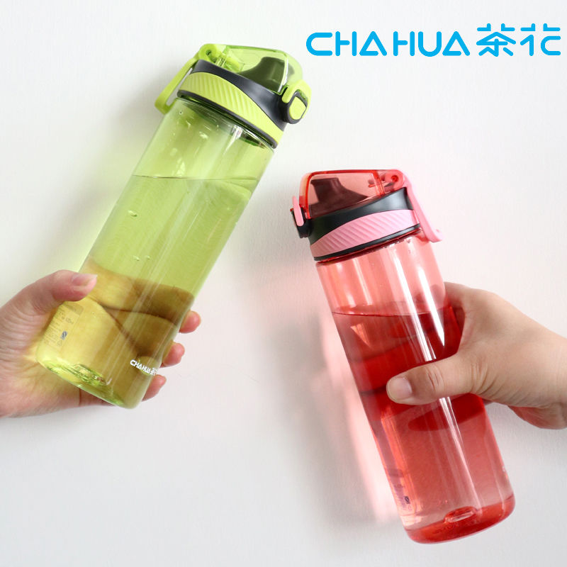 茶花水杯男女塑料随手杯大容量简约清新运动户外便捷水杯高清大图
