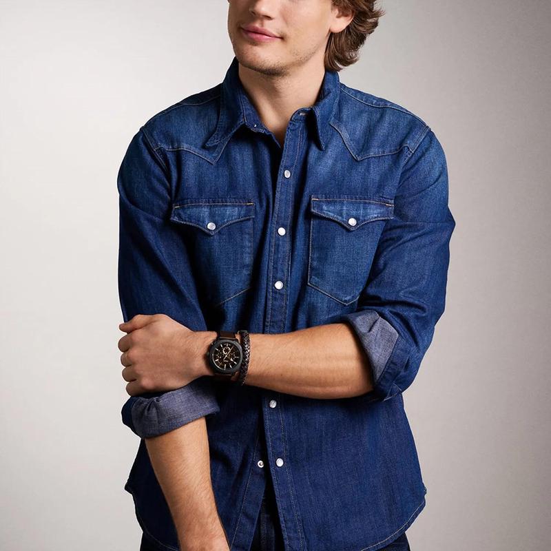 Fossil男士时尚黑色机芯腕表简约欧美风格休闲手表高清大图