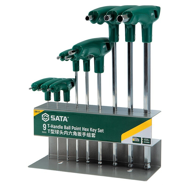 世达(SATA) 09117 T型球头内六角扳手组套/9件高清大图
