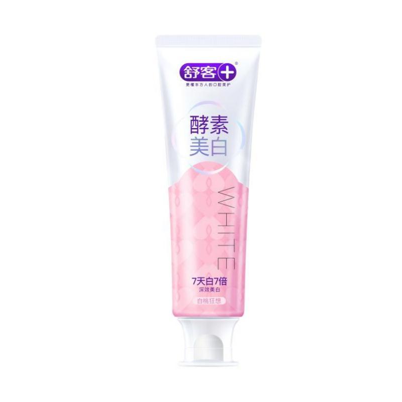舒客法国天然酵素牙膏 美白牙齿去黄去渍 120g 冰沁白桃味