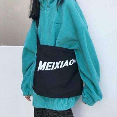 黑包斜印字母-C57 超轻斜挎包女学生帆布包简约日韩学院风单肩包托特包百搭手提袋子