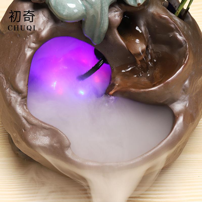 美帮汇创意流水器喷泉加湿器轮客厅办公室家居工艺摆件开业礼品高清大图