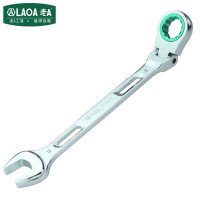 老A（LAOA）活动头棘轮扳手 铬钒钢省力开口梅花两用扳手双头扳手7mm LA150507