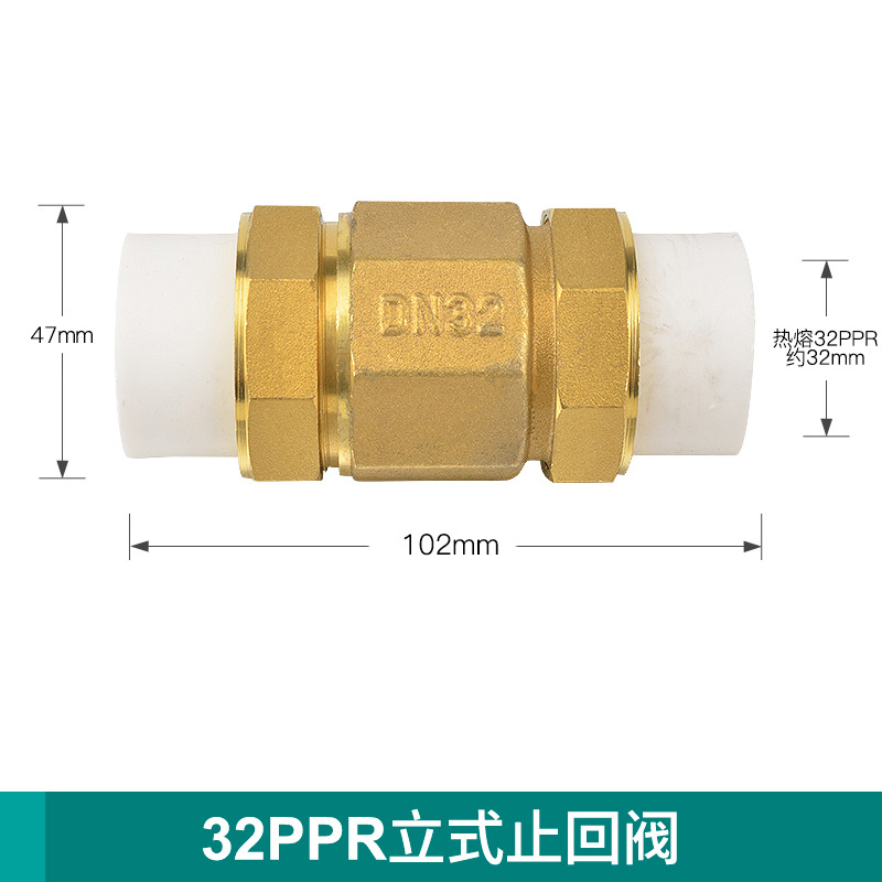 艾克心 PPR32 1寸立式黄铜止回阀 3个/组(单位:组)