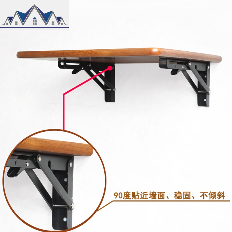 可折叠厨房置物架免打孔墙壁调味料架实木一字隔板省空间收纳架子 三维工匠高清大图