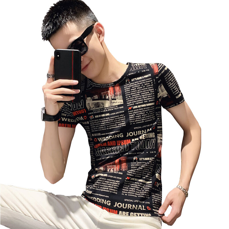 梵克公牛社会人t恤夏季短袖男韩版流帅气精神小伙上衣服网红牌体恤衫