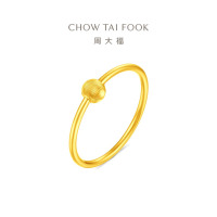 周大福mini猫眼珠通勤闭口戒足金黄金戒指计价女款（工费180元）EOF1982礼物 12号约0.85g