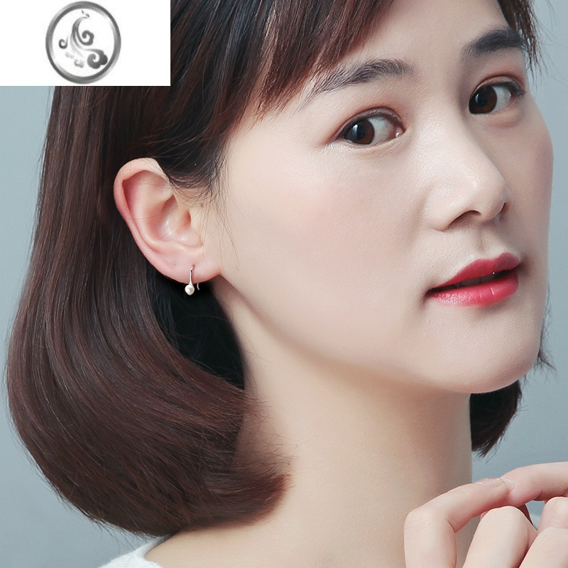 JiMi银银淡水珍珠耳钉女气质优雅简约小巧养耳洞文艺耳饰睡觉免摘耳环