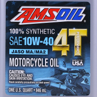 安索 (AMSOIL)（跨骑）摩托车机油 MC4QT四冲程适合豪爵五羊本田全合成SN级10W-40粘度润滑油 946ml