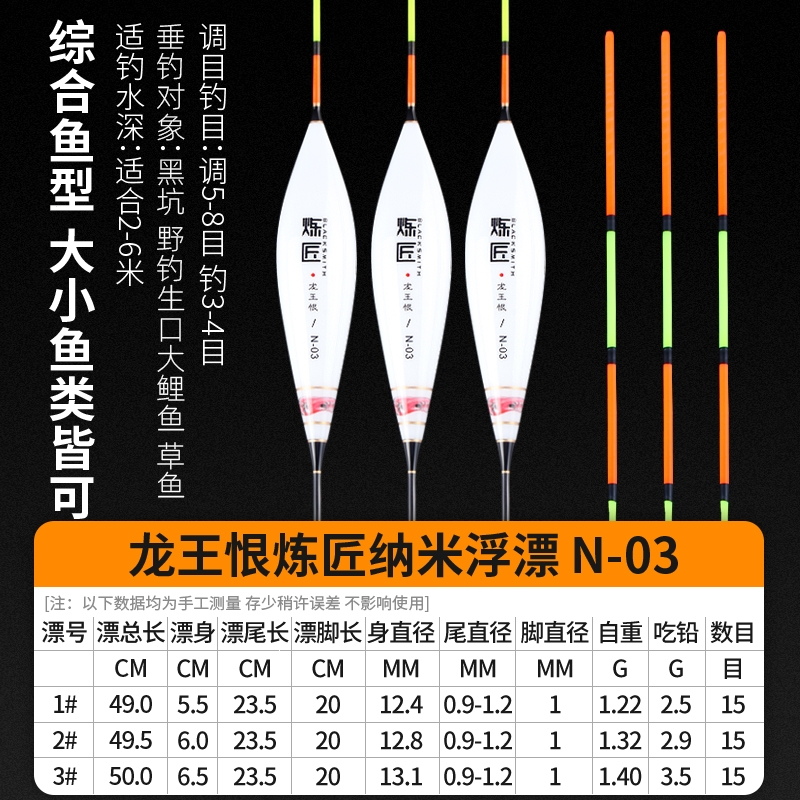 龙王恨浮漂纳米鱼漂加粗醒目高灵敏近视野钓鲫鱼漂黑坑鲤鱼浮标