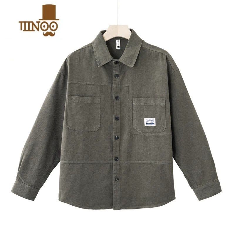 YANXU美式长袖衬衫男感工装免烫寸衫休闲工作衬衣图片