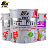 都芳(DUFA) 都芳漆 德国进口生态内墙乳胶漆 水性油漆涂料 墙面漆白色套装15L