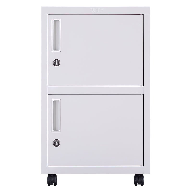 质杰储藏柜zj-tga108 质杰钢制矮柜密码锁小柜子双门双锁存包柜员工储