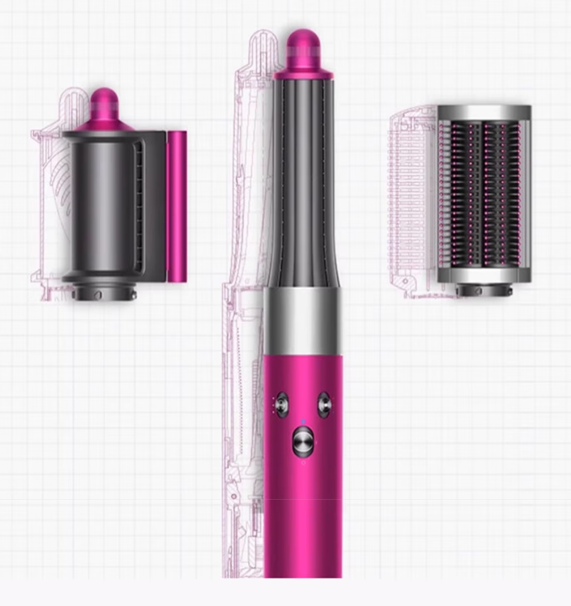 戴森HS05多功能美发棒 Airwrap Complete空气卷发棒 HS05 镍铜色 32mm