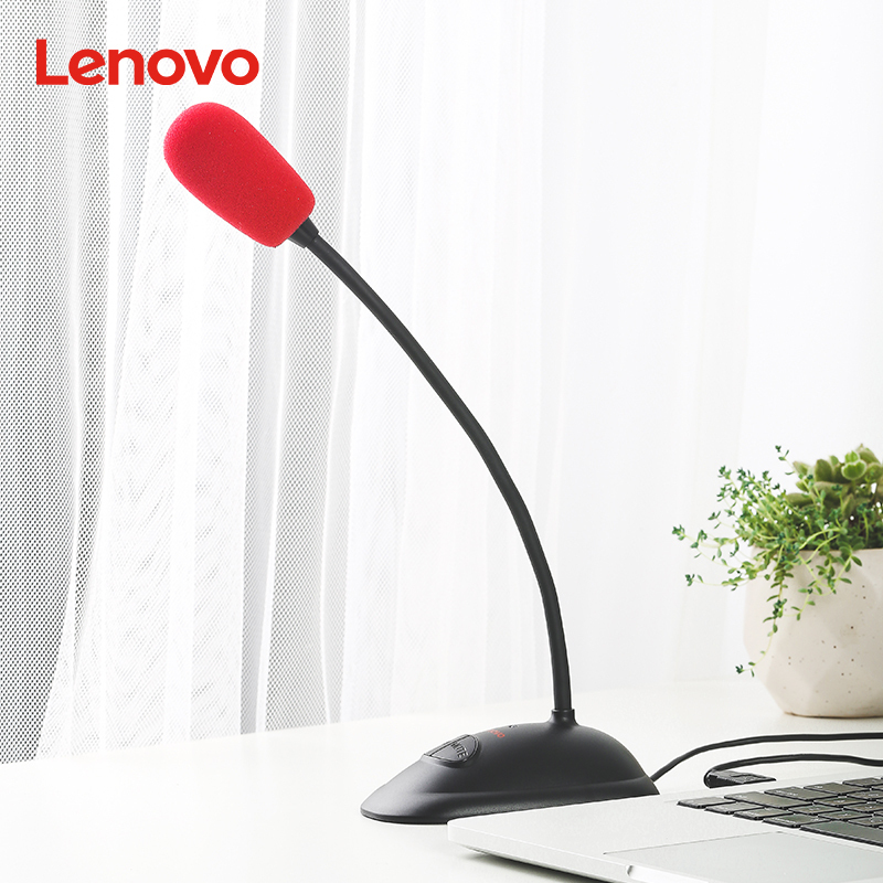 联想(Lenovo)桌面麦克风 PCM102U黑色 USB接口即插即用免驱动连接高清降噪录音话筒 笔记本台式机电脑通用