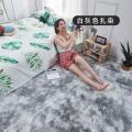 小地毯卧室床边少女ins风毛毯地垫装饰布置女生房间小沙发地毯_398_38 【小地毯】50x160cm 白灰扎染
