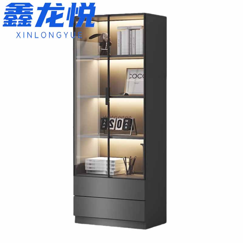 鑫龙悦书柜 收纳柜双门双抽60cm 台