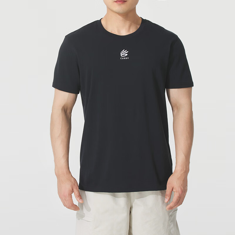 安德玛(Under Armour)T恤男装新款运动服健身训练撸铁锻炼柔软舒适透气短袖上衣1387107-001 ZP