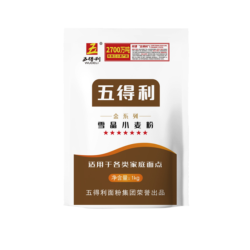 五得利小麦粉七星金雪晶馒头饺子通用家用面粉1kg高清大图