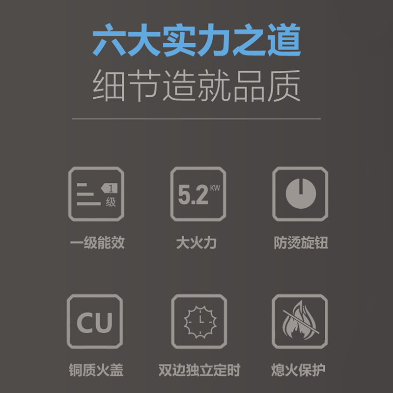 施耐德(Schneider)燃气灶双灶5.2KW猛火灶一级能效天然气 全进风大火力台嵌两用JZT-T33