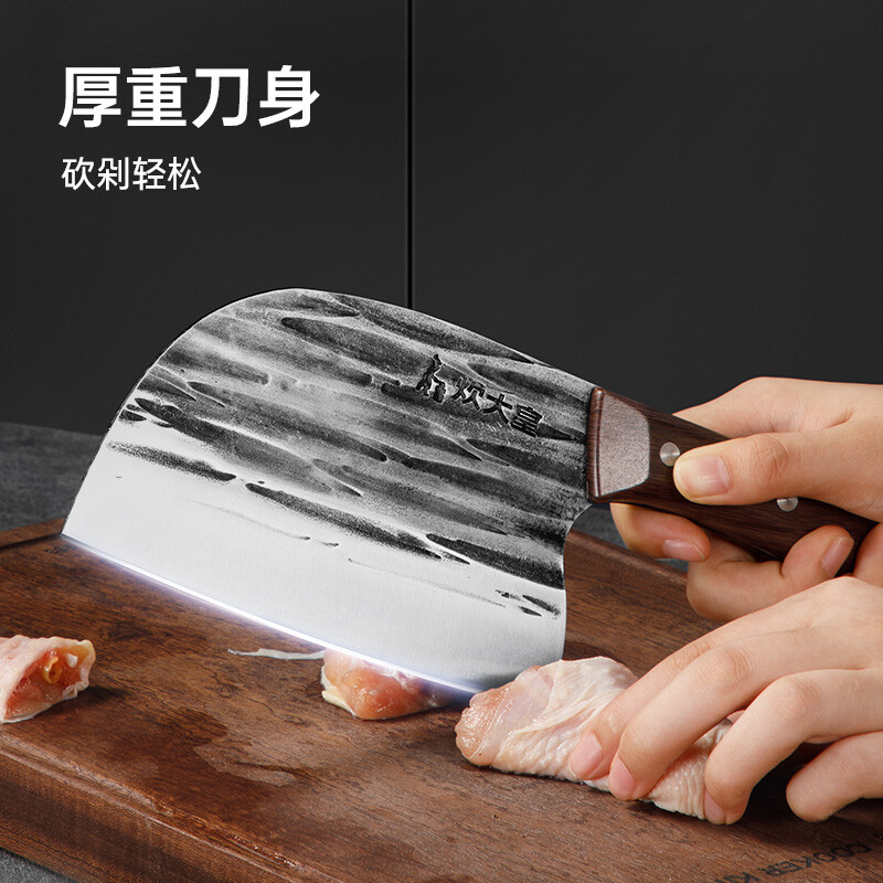 炊大皇 GF02 古法锻打砍骨刀 传统锻打不锈钢家用砍骨刀排骨刀斩骨刀菜刀高清大图
