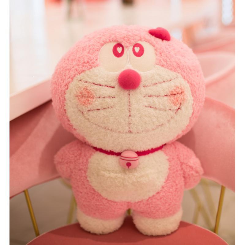日本粉色哆啦a梦公仔 叮当猫机器猫玩偶多蓝胖子娃娃抱枕创意