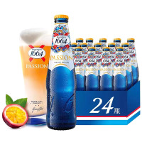 Kronenbourg1664百香果啤酒 低度微醺女士啤酒 法式清爽小麦白啤 250ml*24瓶 整箱装