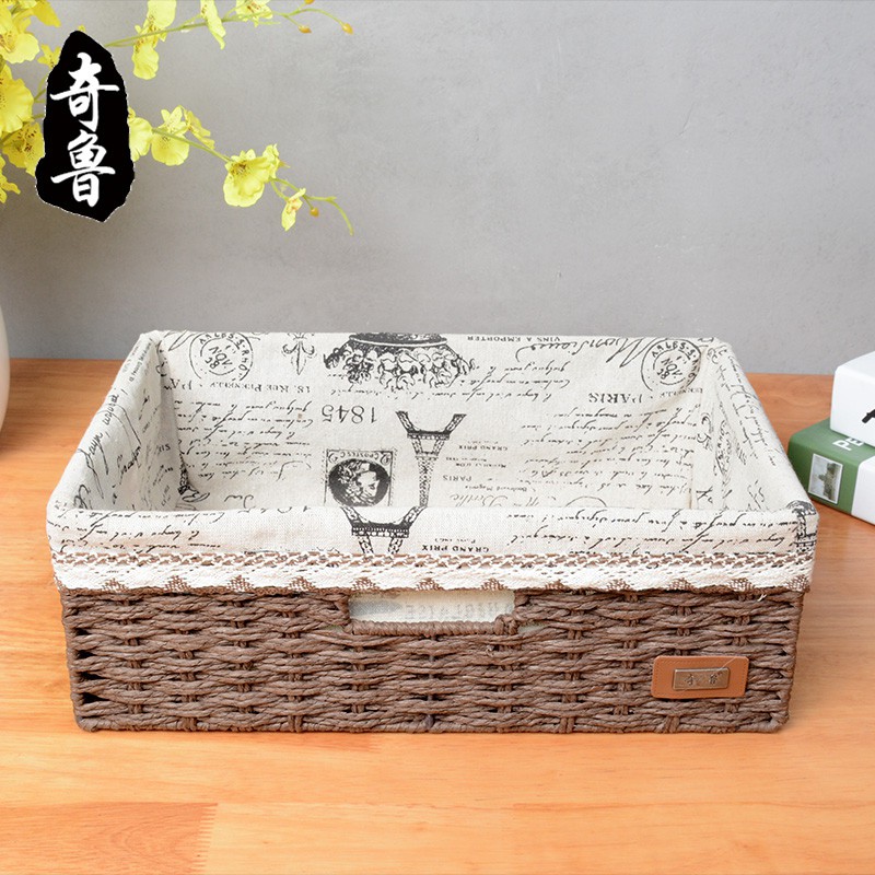 编收纳筐藤编收纳篮桌面零食玩具筐晾衣架收纳箱厨房储物盒 三维工匠高清大图