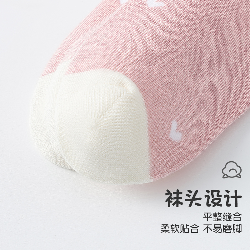 浪莎女童袜子纯棉秋冬季春秋宝宝中大童中筒袜长筒袜女孩儿童棉袜高清大图