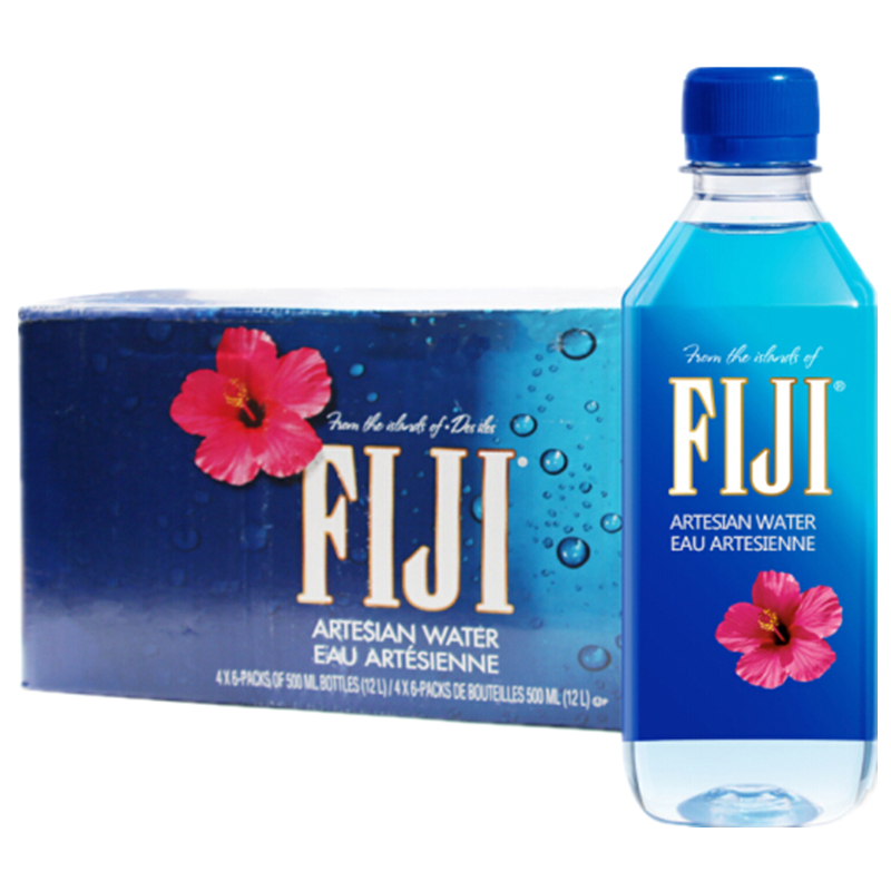 [比黄金还珍贵]斐济(FIJI)天然深层矿物水 500ml*24瓶/箱 进口饮用水 斐济进口 矿泉水