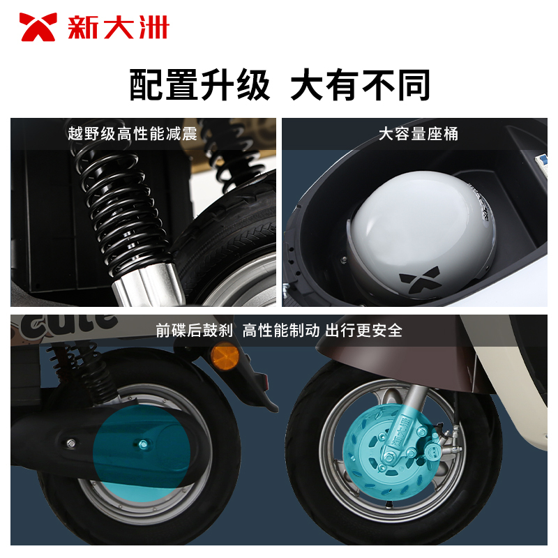 派乐/Palla电动车 GS1成人代步60V20Ah高颜值电动轻便摩托车 咖色