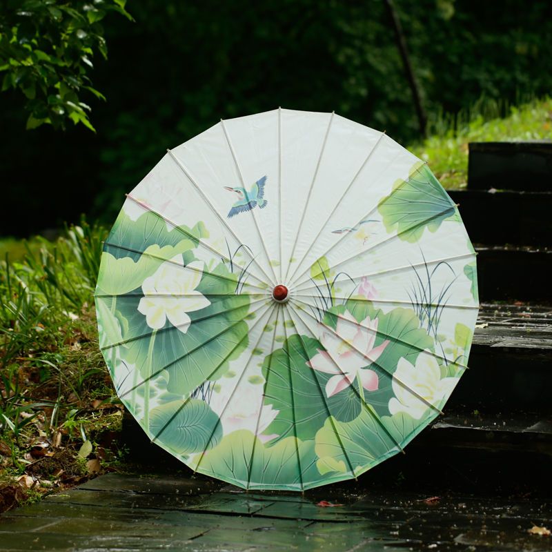 油纸伞女古风纯手工材料防晒伞中国风汉服舞蹈演出cos道具伞02皱鸟戏