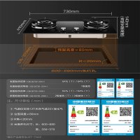方太燃气灶TX22嵌入式家用厨房双眼灶 小尺寸面板 可调节开孔自动熄火保护燃气灶 天然气/液化气可选 5.2火力天然气